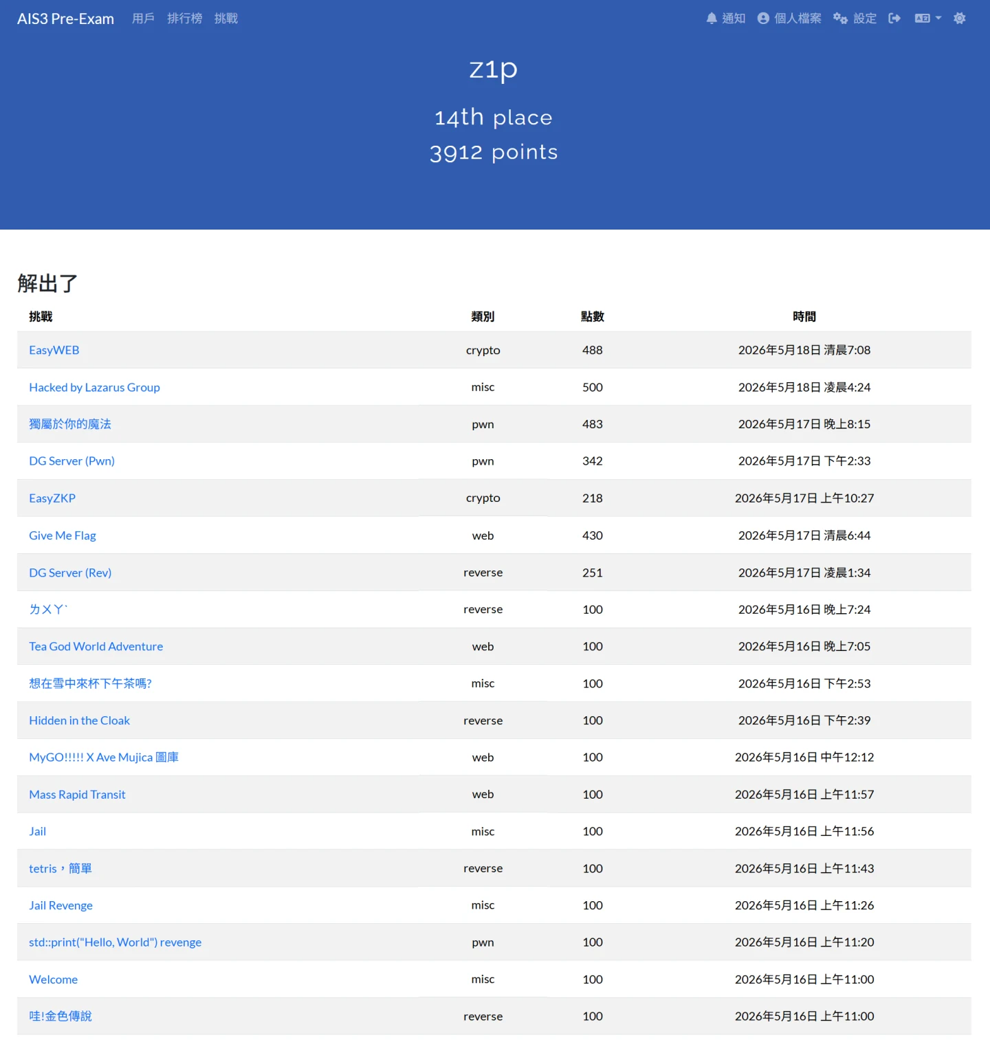 2026 AIS3 Pre-Exam 的競賽封面