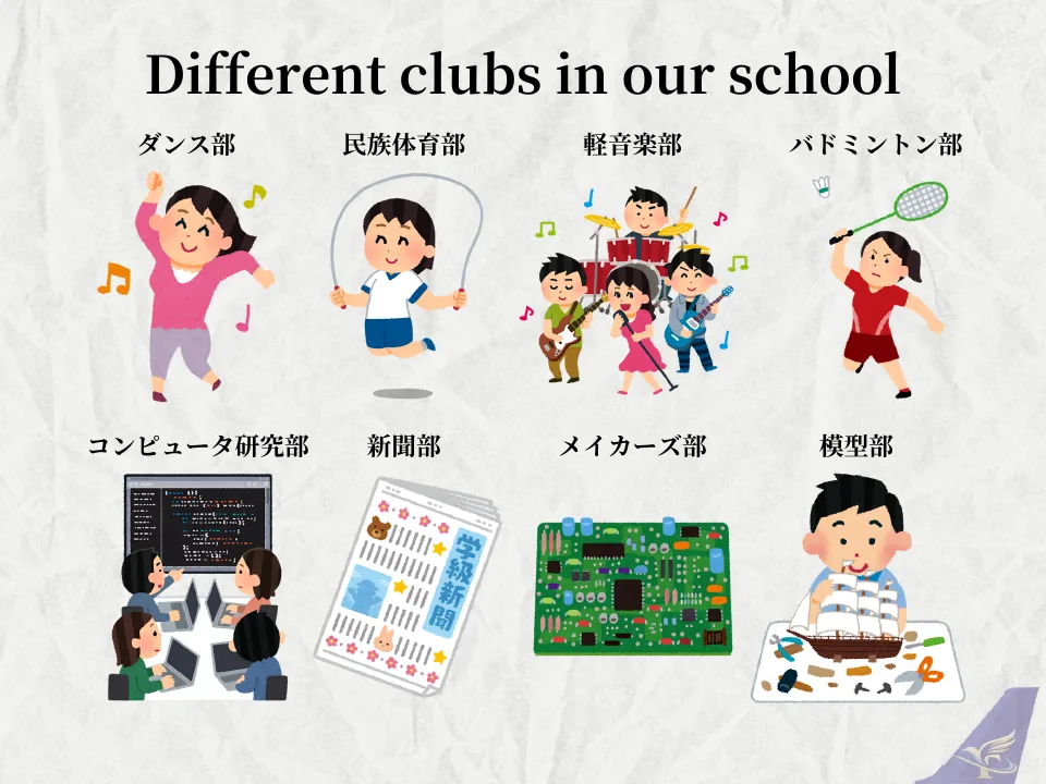 全校社團名稱的日文對照投影片